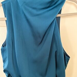 Chic Teal Backless Dress